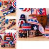 Vibrant Patriotic Independence Day Decoration American Ribbon Festive Banners In Red White And Blue