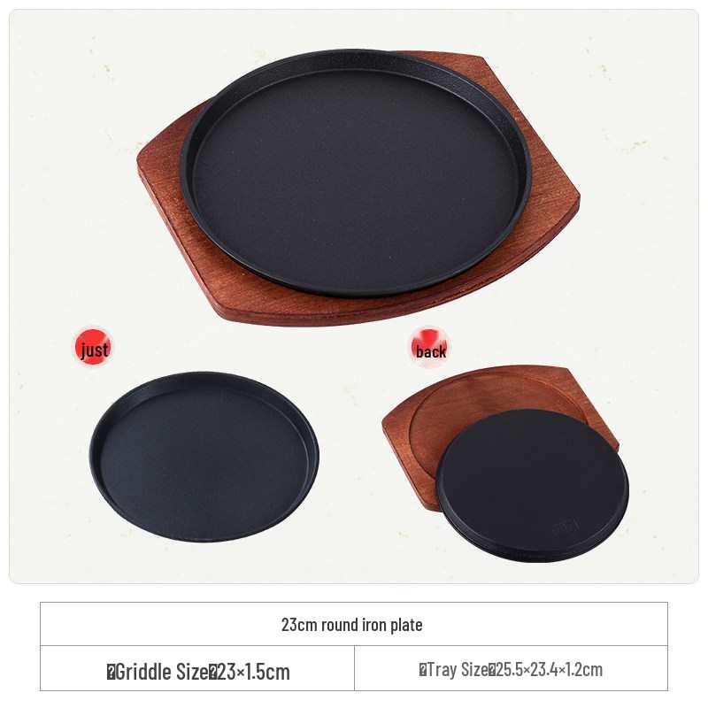 Cast Iron Rectangular Teppanyaki Barbecue Plate for Steak, Fish, and More