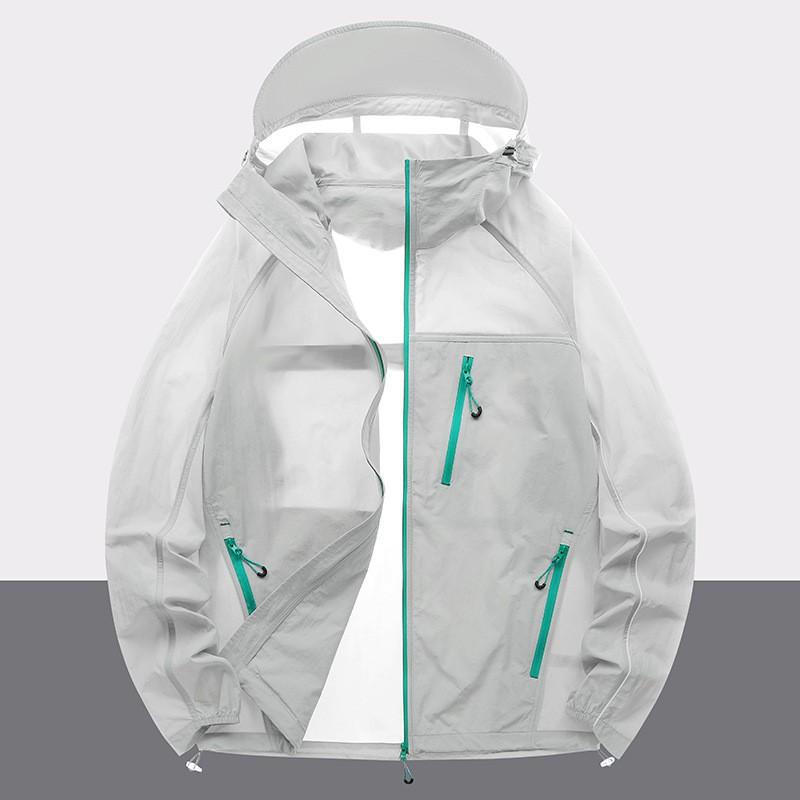 UPF50 Lightweight Hooded Sun Protection Jacket Men Women Outdoor Activities Breathable Windbreaker