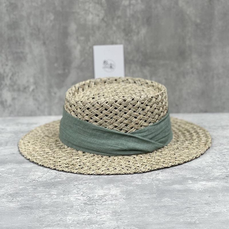 Internet Celebrities Ins French Concave Hat Female Seaweed Woven Straw Hat Travel Vacation Beach Shade British Top Hat