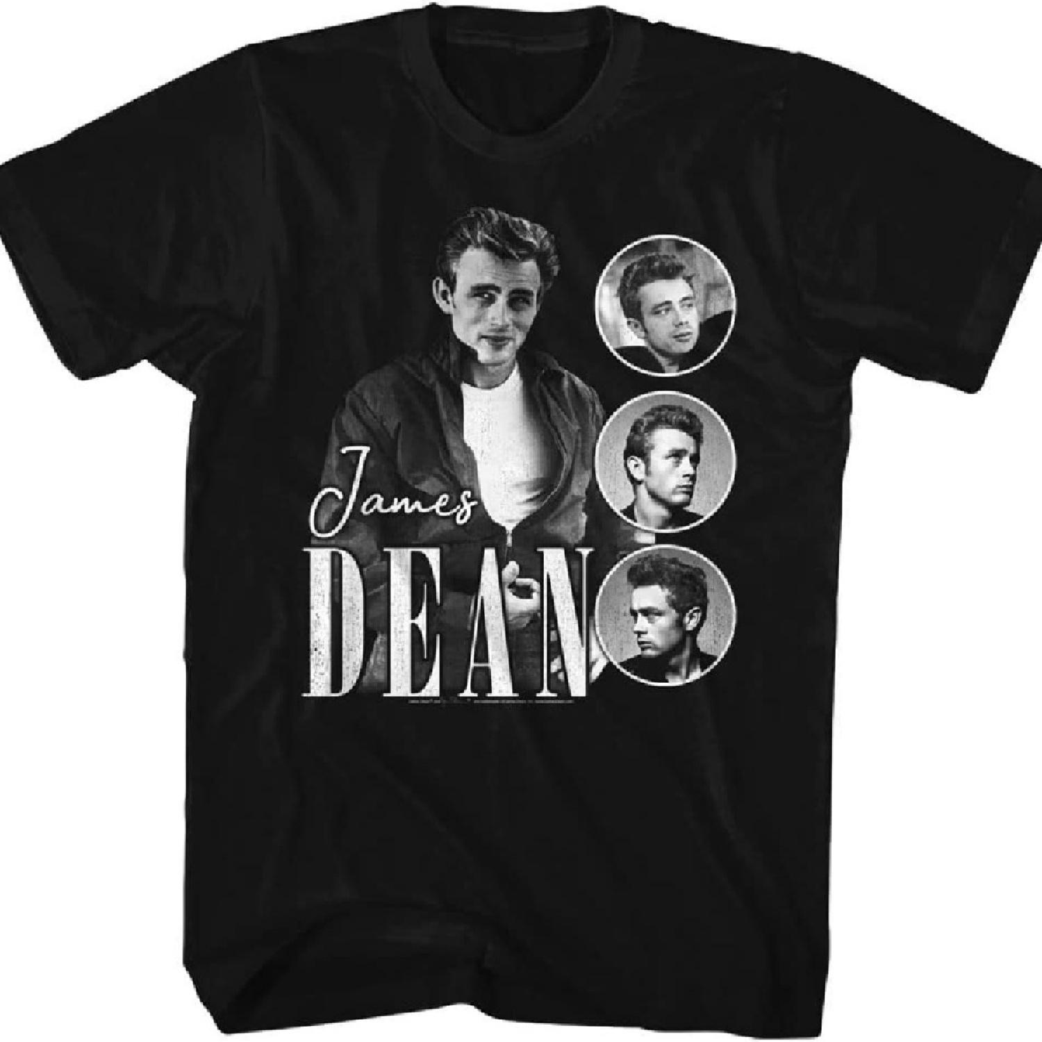 

James Dean Actor Black & White Profile Images Adult Short Sleeve T Shirts Vintage Style Graphic Tees XXXXXL чорний