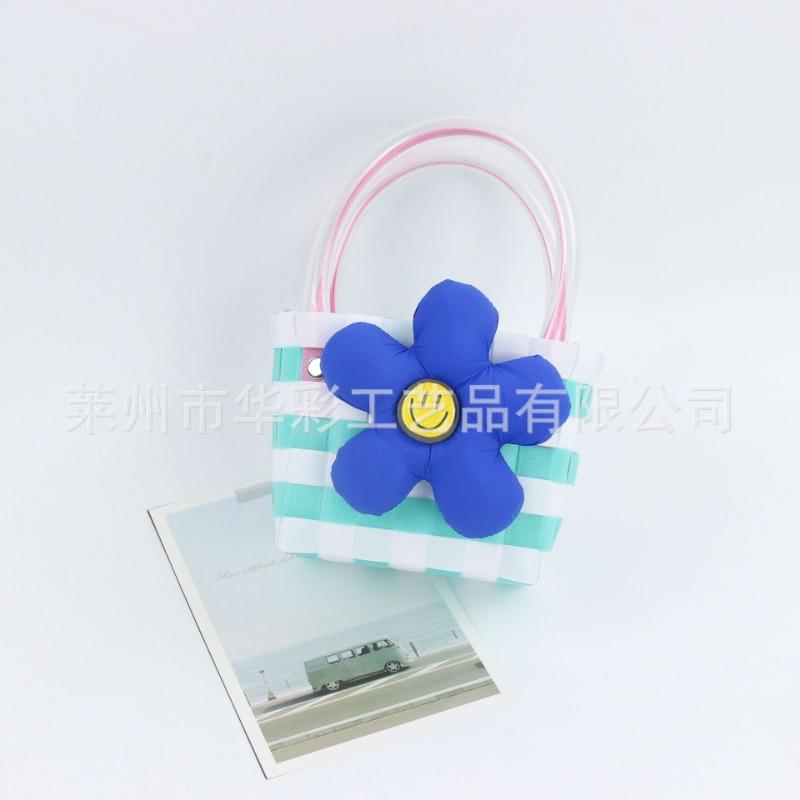 Mini Handbag Sweet Three-dimensional Flower Plastic Woven Basket 100-day Banquet Bridesmaid Gift Basket