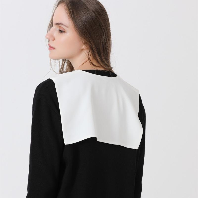 Navy Style Big Pointed Fake Collar Lapel Black White Small Shawl Neckwear Decorative Women's Detachable Detachable False Collar