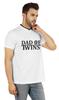 Inkmeso "Dad of Twins" Graphic Tshirt Cotton Jersey Half Sleeve Shirt for