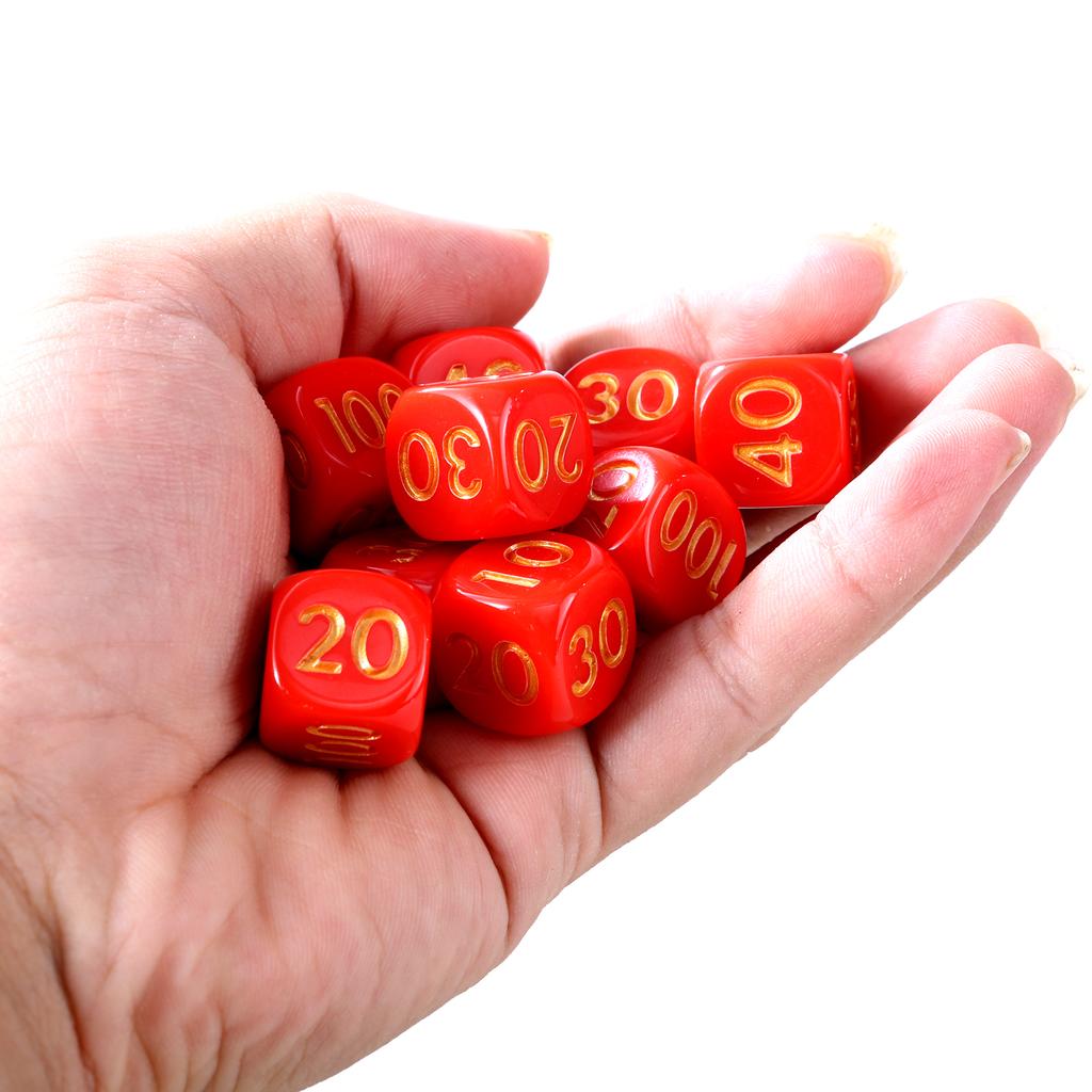 50Pcs Damage Indicator Dices Acrylic Six Sides Game Dices Animation Character Damage Counter Dices Easy to Read Number