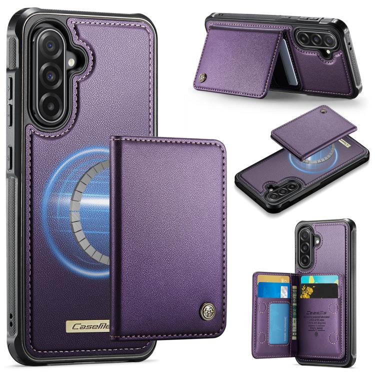 CaseMe Me80 Magnetic RFID Wallet Phone Case For Samsung Galaxy S24 FE 5G, Detachable Multi Card Slot Kickstand Anti-Theft Cover