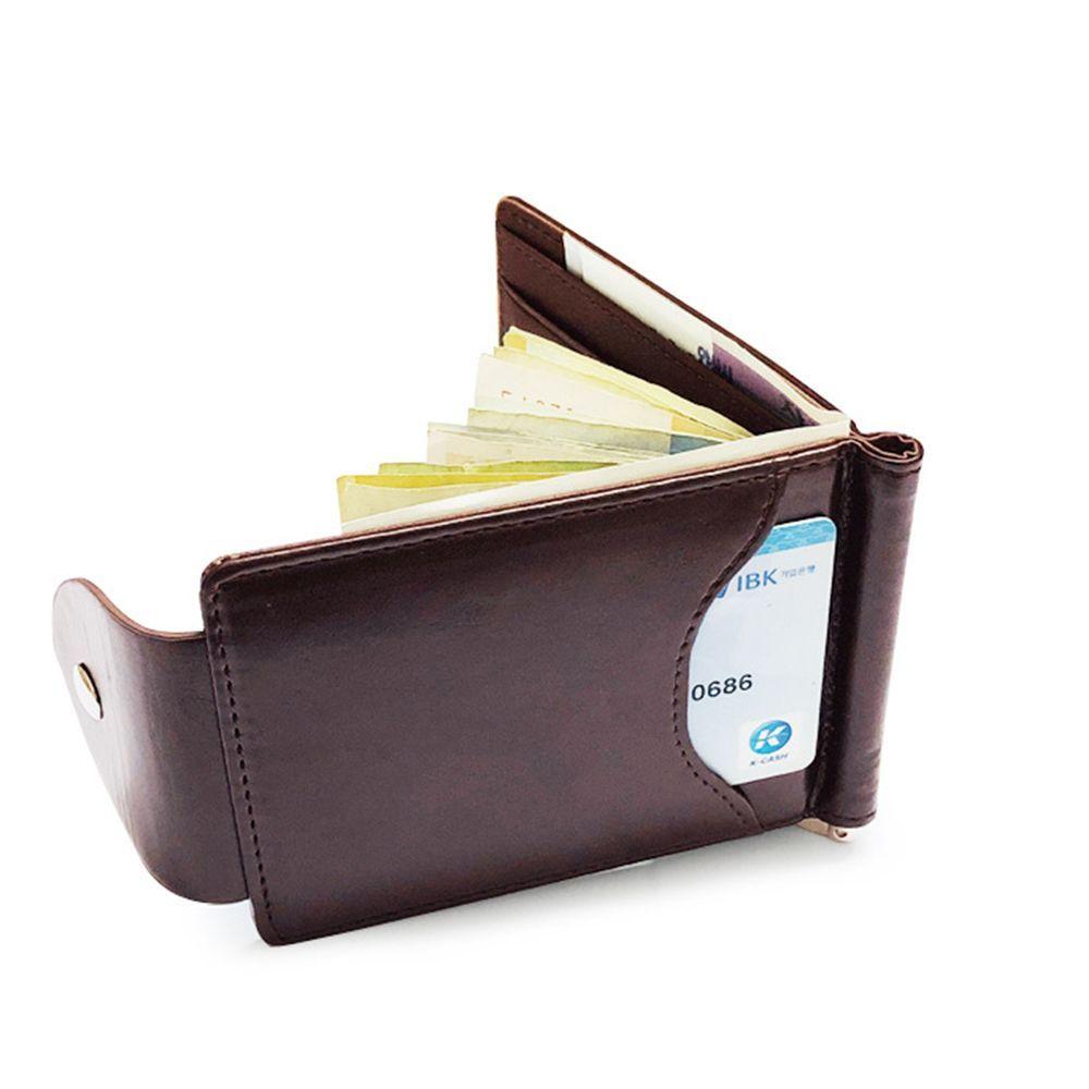Portable Short Wallet PU Leather Money Clips ID Credit Wallet Card Bag Money Bag