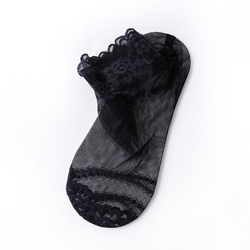 New Women's Non-Slip Invisible Lace Boat Socks - Thin, Hollow, Shallow Bed Sock Design