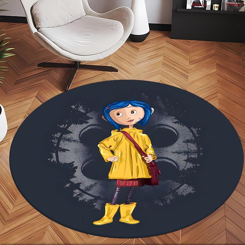 Coraline (5) Ofis için Yuvarlak Halı Ofis, Yatak Odası, Oturma Odası ve Ev Alanı için Dekoratif Yer Halısı