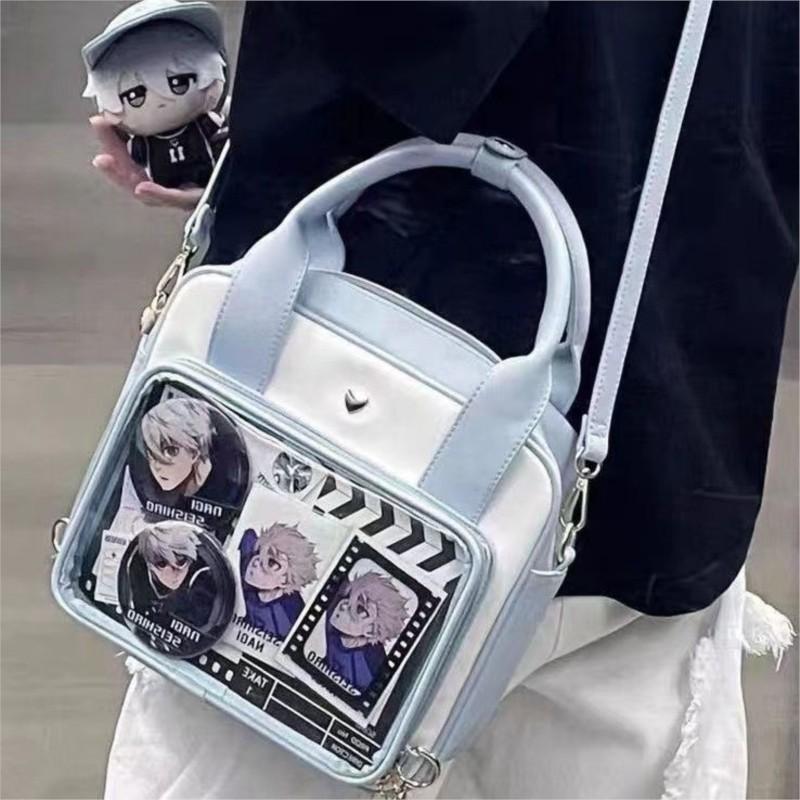 Sweet Cute Shoulder Bag Women Kawaii Japanese Clear Anime Ita Bag Ladies Leather Leather Square Large Capacity Crossbody Bag