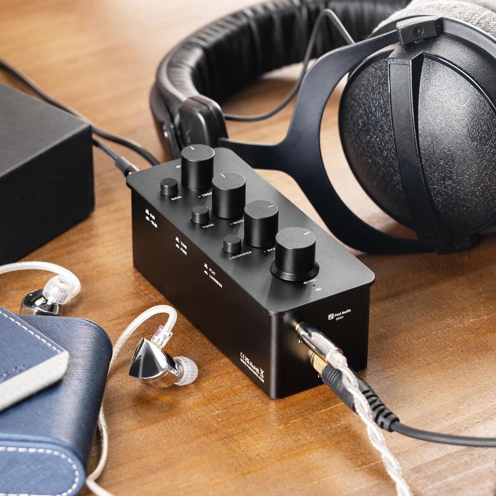 Fosi Audio SK01 Headphone Tone Loudness Portable Class A Analog Amplifier for Electric Japanese Instruction Manual Included Amplifier, Equalizer,