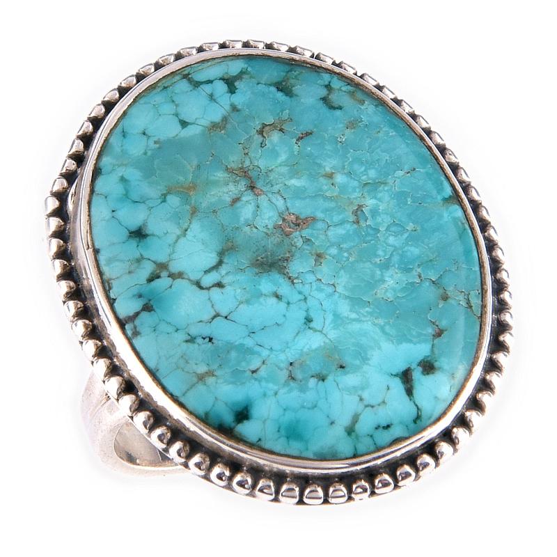 Natural Tibetan Turquoise Gemstone Handmade 925 Sterling Silver Ring Size 8 R7z30