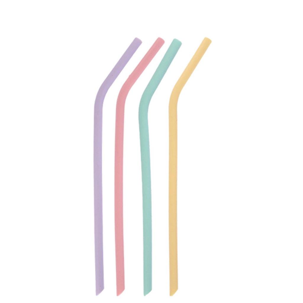 Food-Grade Silicone Reusable Straw Set, High-Temperature Resistant