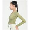 Yoga Sports Tops Women's Tight Drawstring Long Sleeve T-Shirt Autumn Running Fitness Clothing