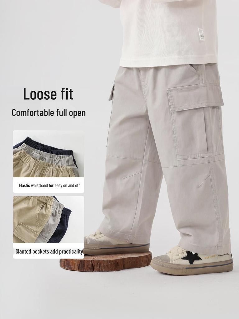 European Boys' Trendy Workwear Pants - Spring/Autumn 2026 Collection for Toddlers and Kids