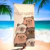1 Stück Benutzerdefiniertes Niedliches Capybara Strandtuch, Personalisiertes Name Cartoon Tier Badetuch für Sommer Strand Pool Urlaub