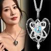 Galaxy Orbit System Love Wings Interstellar Irregular Three-layer Inlaid Zircon Pendant Necklace