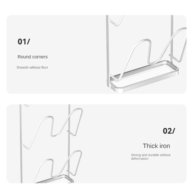 Easy Installation Suction Cup Cookware Lid Rack Wall Mounted Kitchen Storage Rack For Pots Pans Cutting Boards