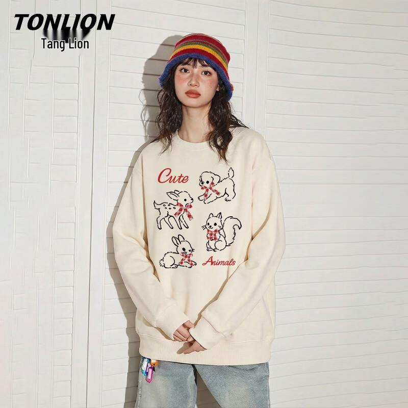 TonLion Women's Round Neck Long Sleeve Sweatshirt
