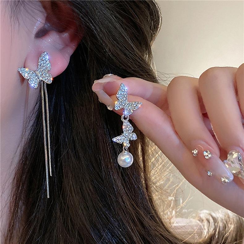 

Темпераментные асимметричные серьги-бабочки Нежные висячие женские серьги для вечеринок