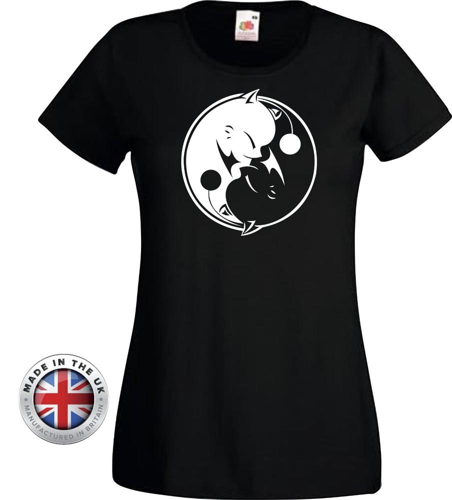 

Final fantasy tshirt MOOGLE Yin Yang black T-Shirt. Unisex+ladies Fitted Tee XL