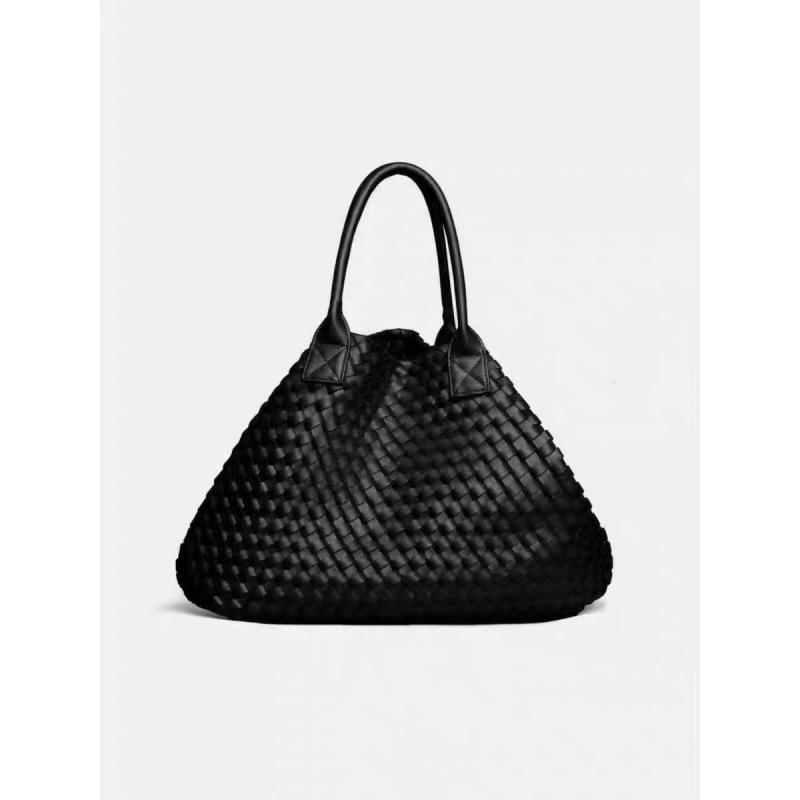 Mori Retro Woven Tote Bag - 2025 Large Capacity, Versatile Handbag for Travel & Everyday Use