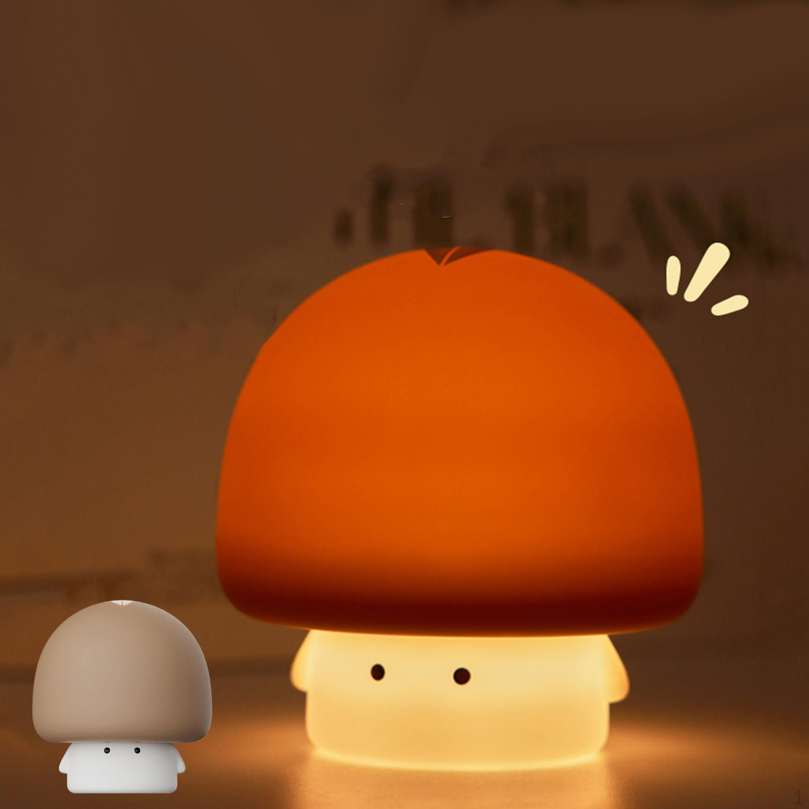 

Ночной светильник в виде гриба, прикроватная лампа с мультяшным рисунком, перезаряжаемая USB-подставка с регулировкой яркости, силиконовая для кофейный