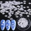 3D Christmas Snowflakes Metal Nail Glitter Sequins Mixed-Design Hollow-Out White Snow Flakes 3D Xmas Alloy SnowFlakes Decor