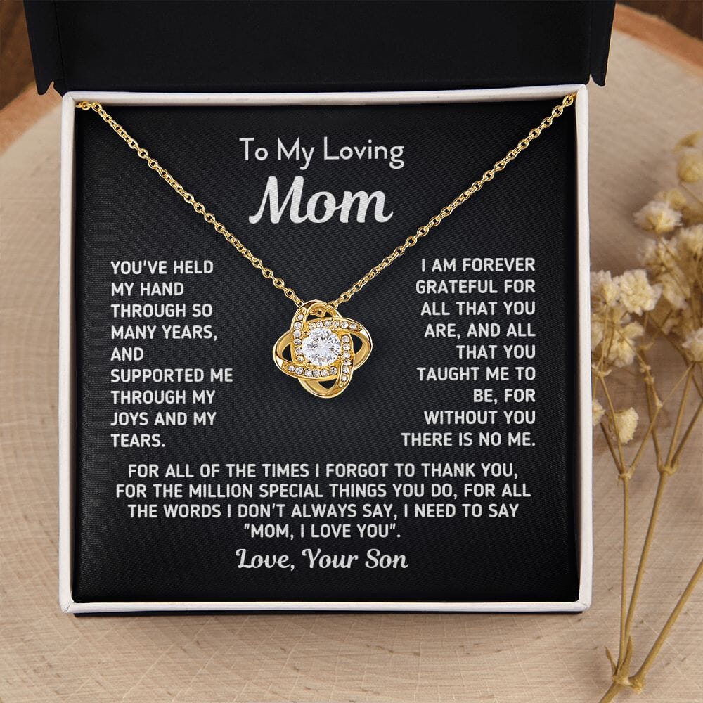 

My Loving Mom Mother Gift From Son Without You There Is No Me Women 2026 Fashion Jewelry My Love Knot Necklace Dropshipping