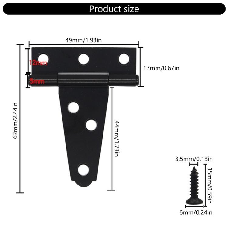 Industrial T Straps Shed Door Hinges set Rustproof Heavy Duty T Hinges set Heavy Duty Metal Hardware for Barns & Fence
