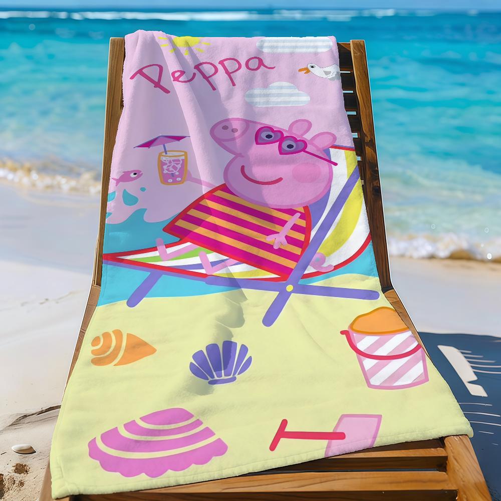 Cartoon P-Peppa Towel P-Pig Beach Towel Travel Lightweight Skin Friendly for Pool Beach Camping Cruise Summer