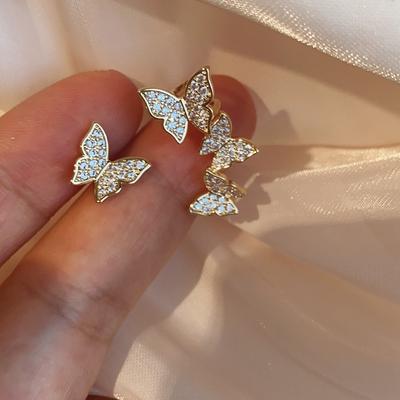 Earrings High Sense Niche Versatile Stud Earrings Butterfly Light Luxury Temperament 2025 New Internet Celebrity Earrings Women