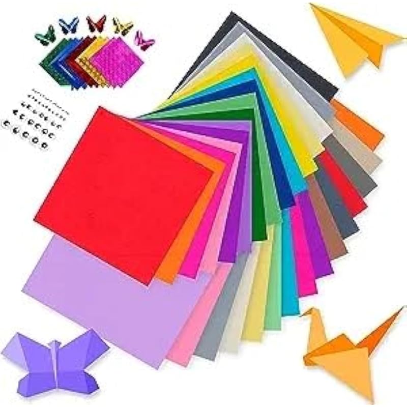Eclet Neon Origami Paper 15 Cm X 15 Cm Pack of 100 Sheets (10 Sheet X 10 Color) Fluorescent Color Both Side Coloured For