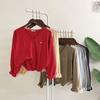 Cardigan Honey J Cotone Scollo a V Decorazione Argento Manica Lunga 10 Colori
