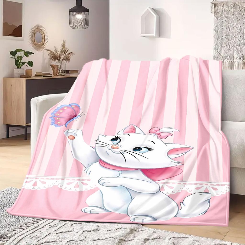 kitten Print Flannel Blanket for Sofas Beds Bedrooms Chairs Travel Picnics Cartoon Home Decor New