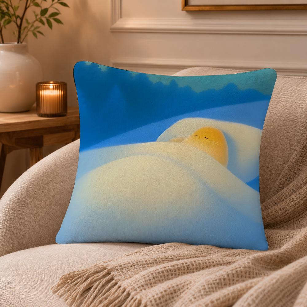 Cute Animals Spring Sleep Series Cushion Cover Anti-dustmite Pillowcase Invisible zipper silky short plush Sofa cushion cover