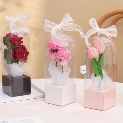 Clear Bouquet Bags Elegant Flower Packaging Boxes Single Rose Flower Box For Florist Retail And Special Events
