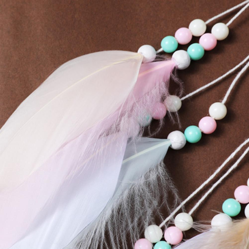 Hanging Drop Feathers Dream Catcher Creative Weaving Feather Wind Chime with Light Romantic Home Pendant Gift Girl Couple Gift