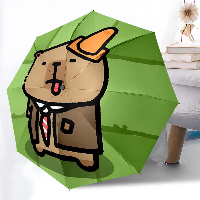 1pc Capybara Umbrella - Portable Home Essential, Durable Iron Frame with Rod Structure, Fashion Lovers yy250910003
