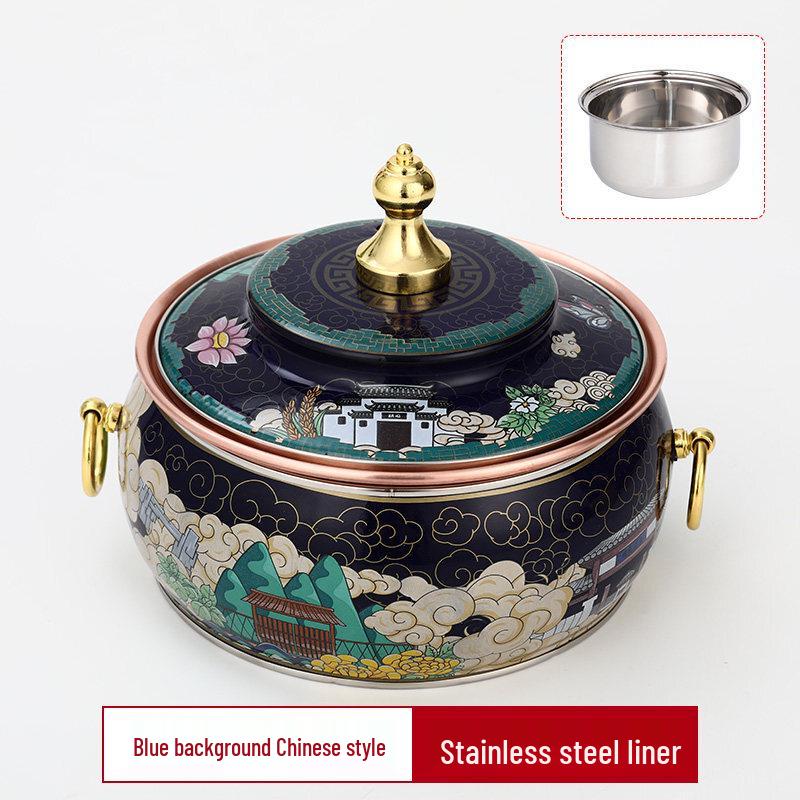 DM Перегородчатая медная электрическая горячая кастрюля с вкладышем из нержавеющей стали