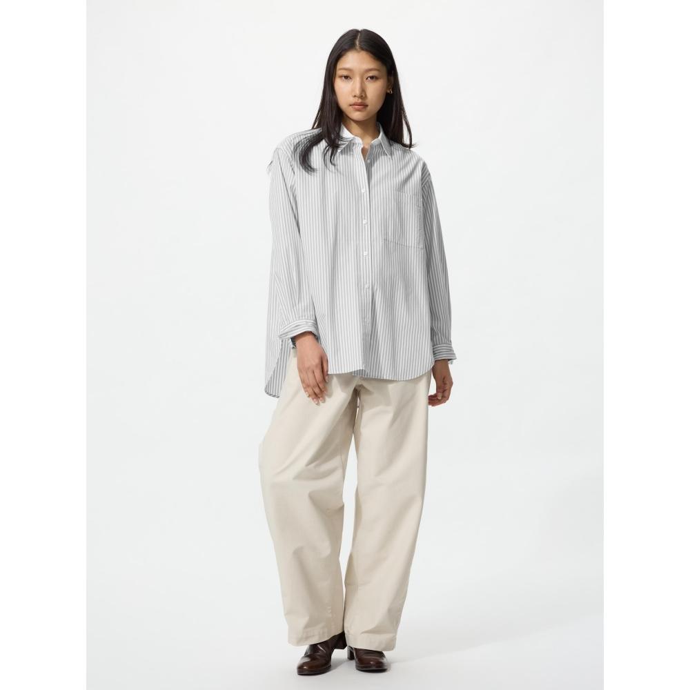 Uniqlo Cotton Oversized Shirt  Stripe  A