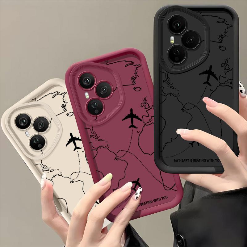 Air Route Pattern Soft TPU Phone Case For Honor 400 Pro 200 Pro X8c X9c Smart X6a X6b X6c Magic7 Lite Silicone Protect Cover