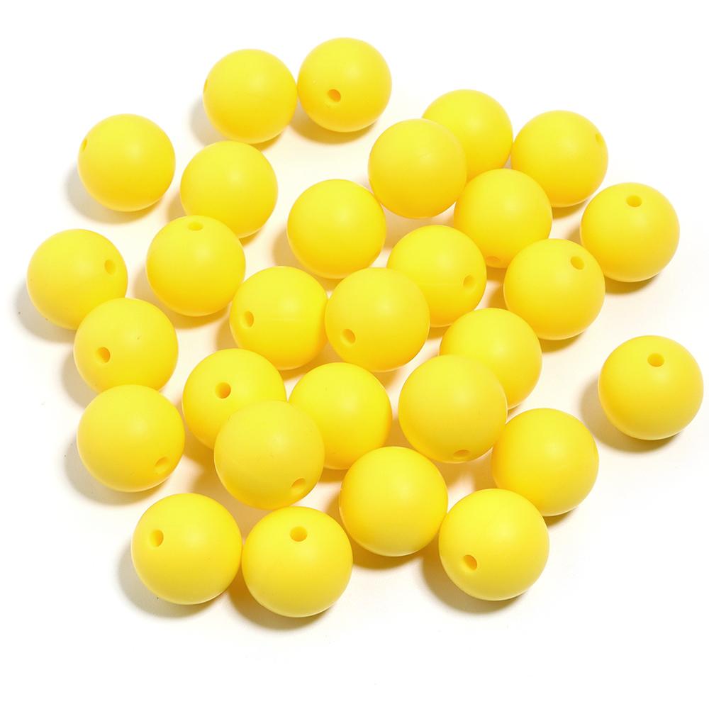 20pcs/Lot 12 15mm Candy Color Round Acrylic Imitation Silicone Beads Round Spacer Loose Bead for DIY Jewelry Making Accessories