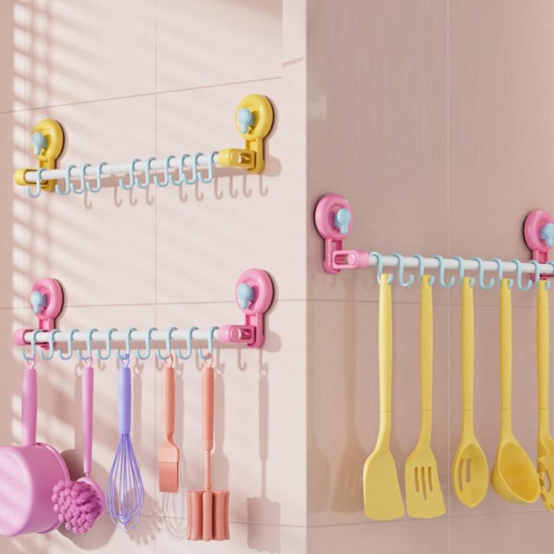 Nastavitelný posuvný háček na zeď s bezpečným přísavným mechanismem Pohodlný doplněk pro organizaci domácnosti