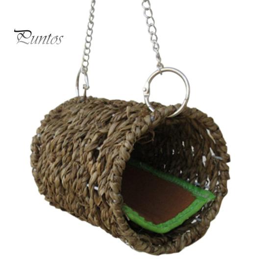 Sleepingnest Winter Warm Natural Grass Tunnel Hammock Bed with Mat for Sleeping Bird Tunnelcage