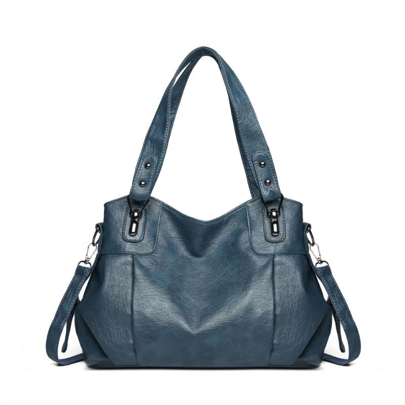 Retro Women's Handbag Shoulder Messenger Bag New Fashionable Large-capacity Soft Leather Mother Bag