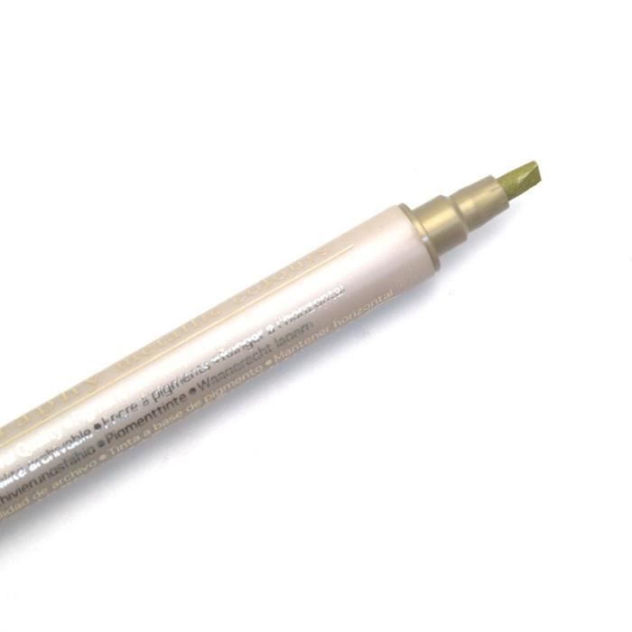 Feutre à double pointe - ZIG - Stylo Or - 1mm et 1,2mm - Encre à l'eau - Idéal pour papier