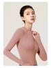 Hochelastisches Taillenlanges Langarm Nude Yoga-Top für Laufen und Fitness