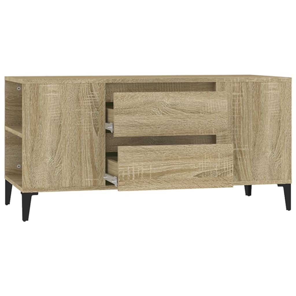 TV Stand in Sonoma Oak Finish 102 x 44.5 x 50 cm Particleboard