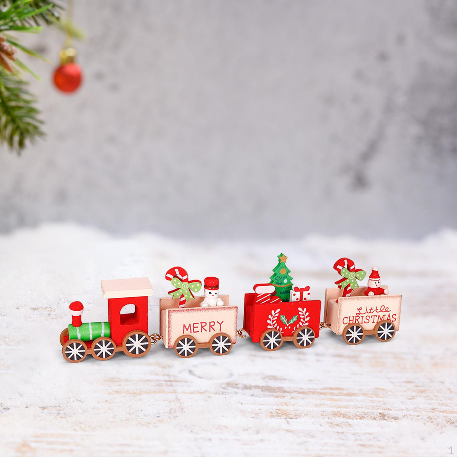 

Рождественское украшение из , Раскрашенный мини-поезд, 4 секции, Поделки, Детский;s Подарок, Игрушка,